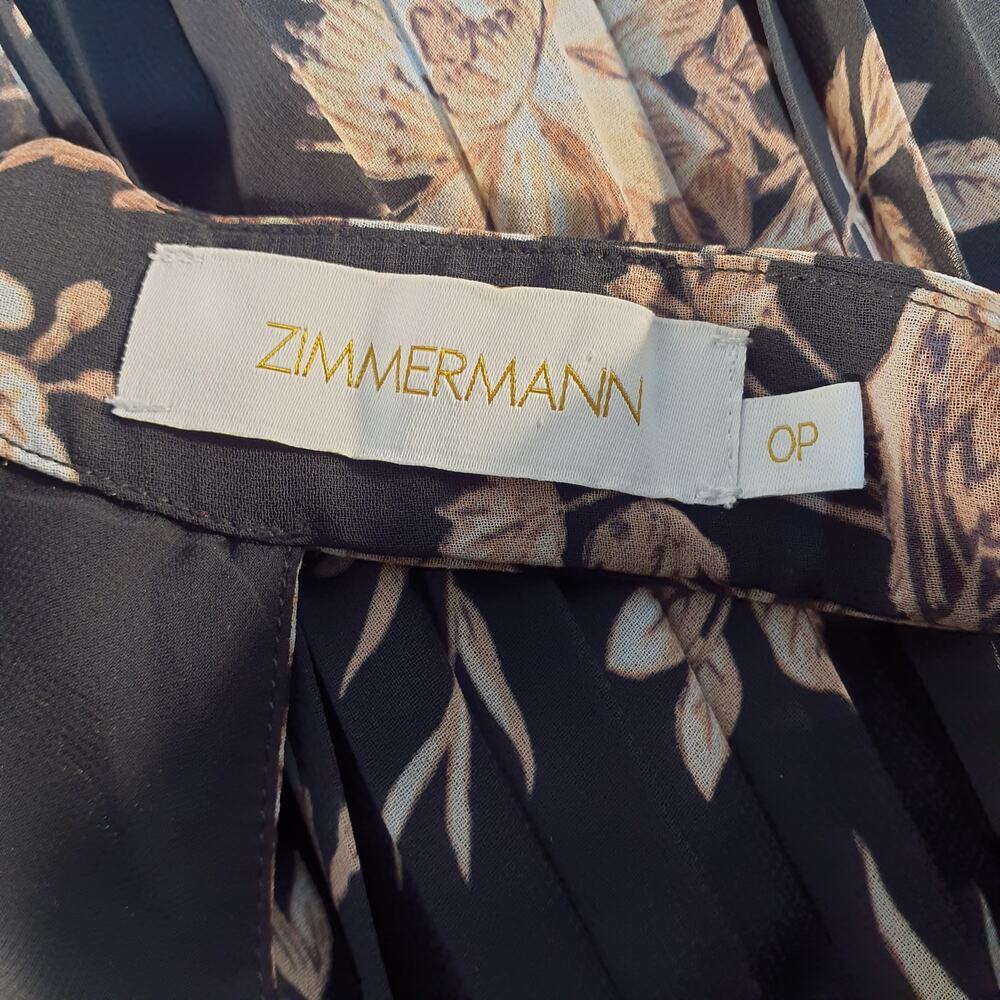 ZIMMERMAN Black and Beige Floral Halter Maxi Dress (PETITE) - Picture 8 of 12